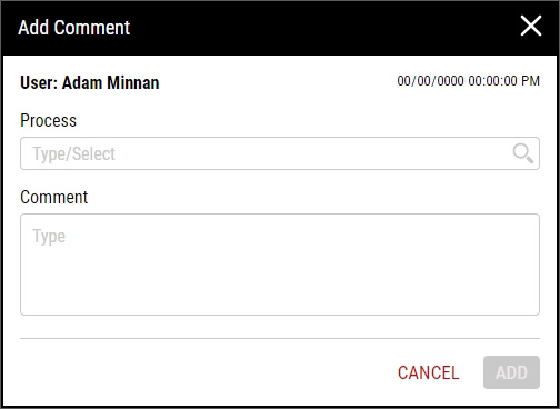 Process Comments Examples Adding/Viewing Process Comments