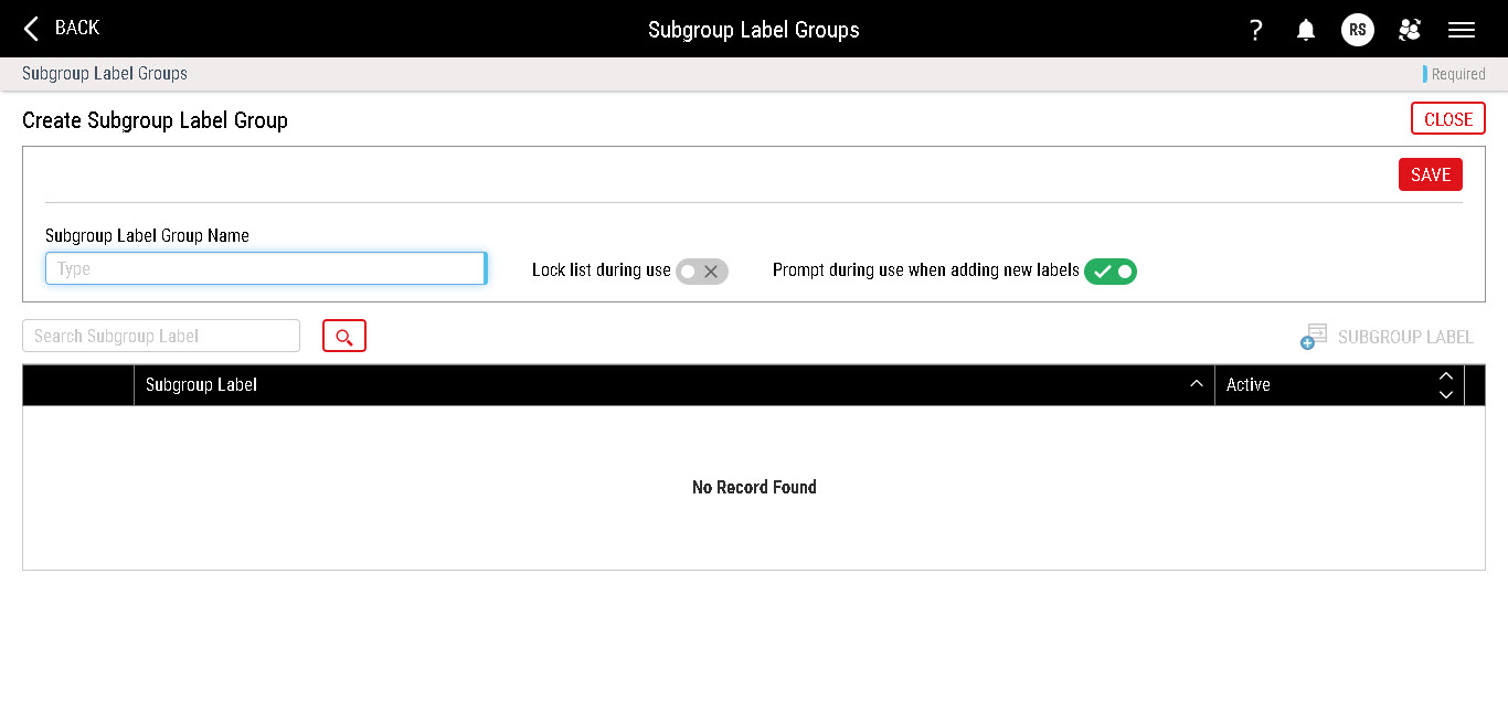 Creating Subgroup Label Groups